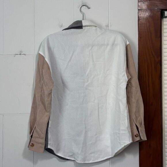 Shein Colorblock corduroy Shacket button down small - Picture 4 of 4
